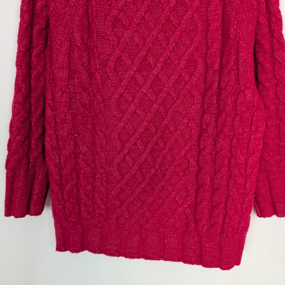 Banana Republic XS Yak Hair Wool Cesta Cable-Knit Turtleneck Sweater Oversized - Picture 7 of 12